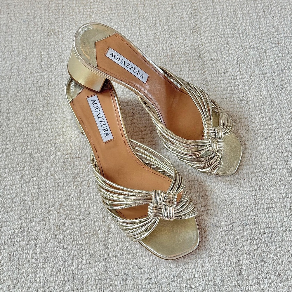 AQUAZZURA Club 50 Leather Sandals - EU 37 - Picture 14 of 14